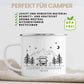 Personalisierte Emaille Camping Tasse als Geschenk für Camper – liebevoll gestaltetes Camping Geschenk mit Namen und Motiv von Little Mathilda, ideal für Wohnmobil, Vanlife und Outdoor-Abenteuer (1)