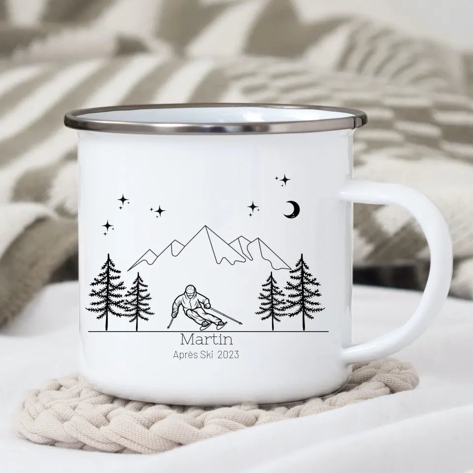 Personalisierte "Ski Emaille Tasse" Little Mathilda Little Mathilda Customizer