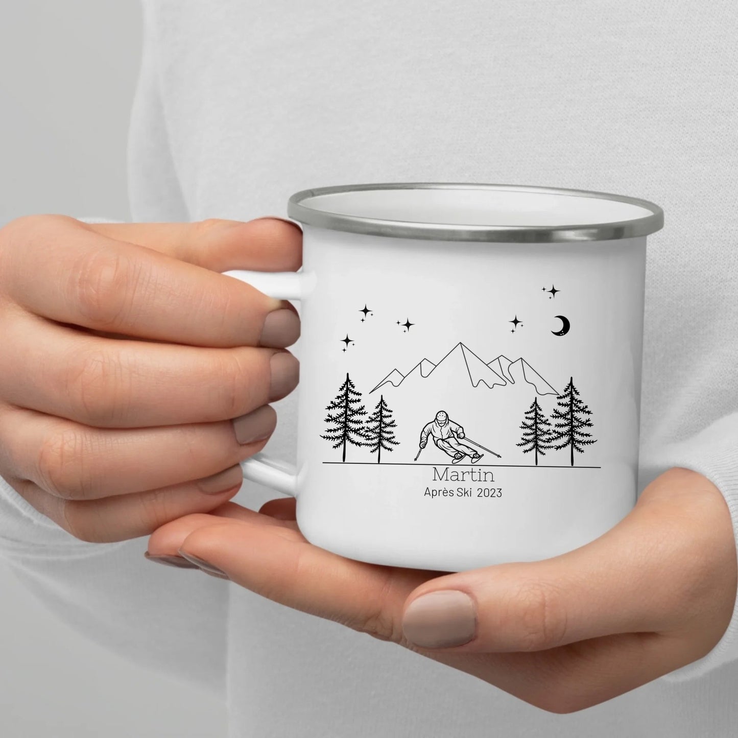 Personalisierte "Ski Emaille Tasse" Little Mathilda Little Mathilda Customizer