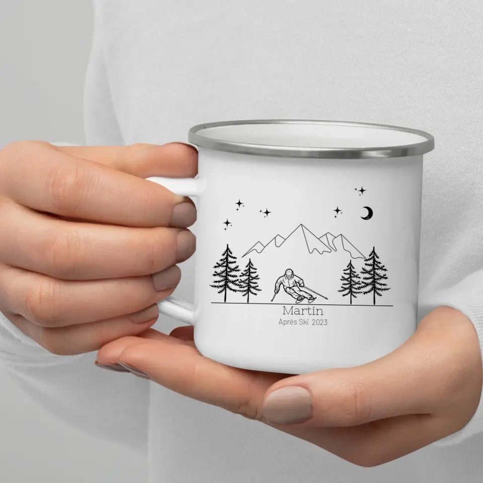 Personalisierte "Ski Emaille Tasse" Little Mathilda Little Mathilda Customizer