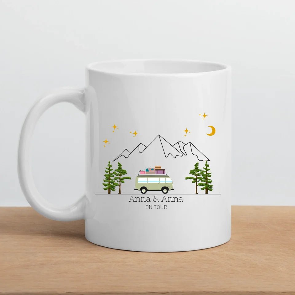 Bunter Reisecamper mit Gepäck Little Mathilda Little Mathilda Emaille Tasse