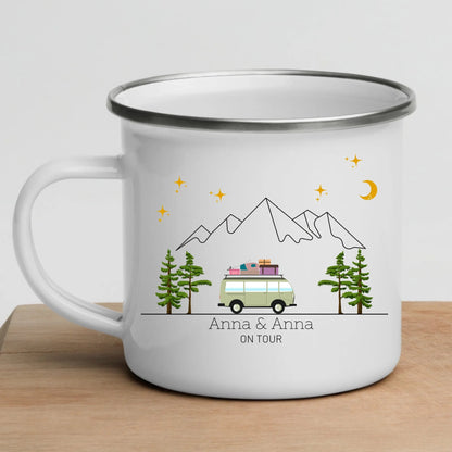 Bunter Reisecamper mit Gepäck Little Mathilda Little Mathilda Emaille Tasse