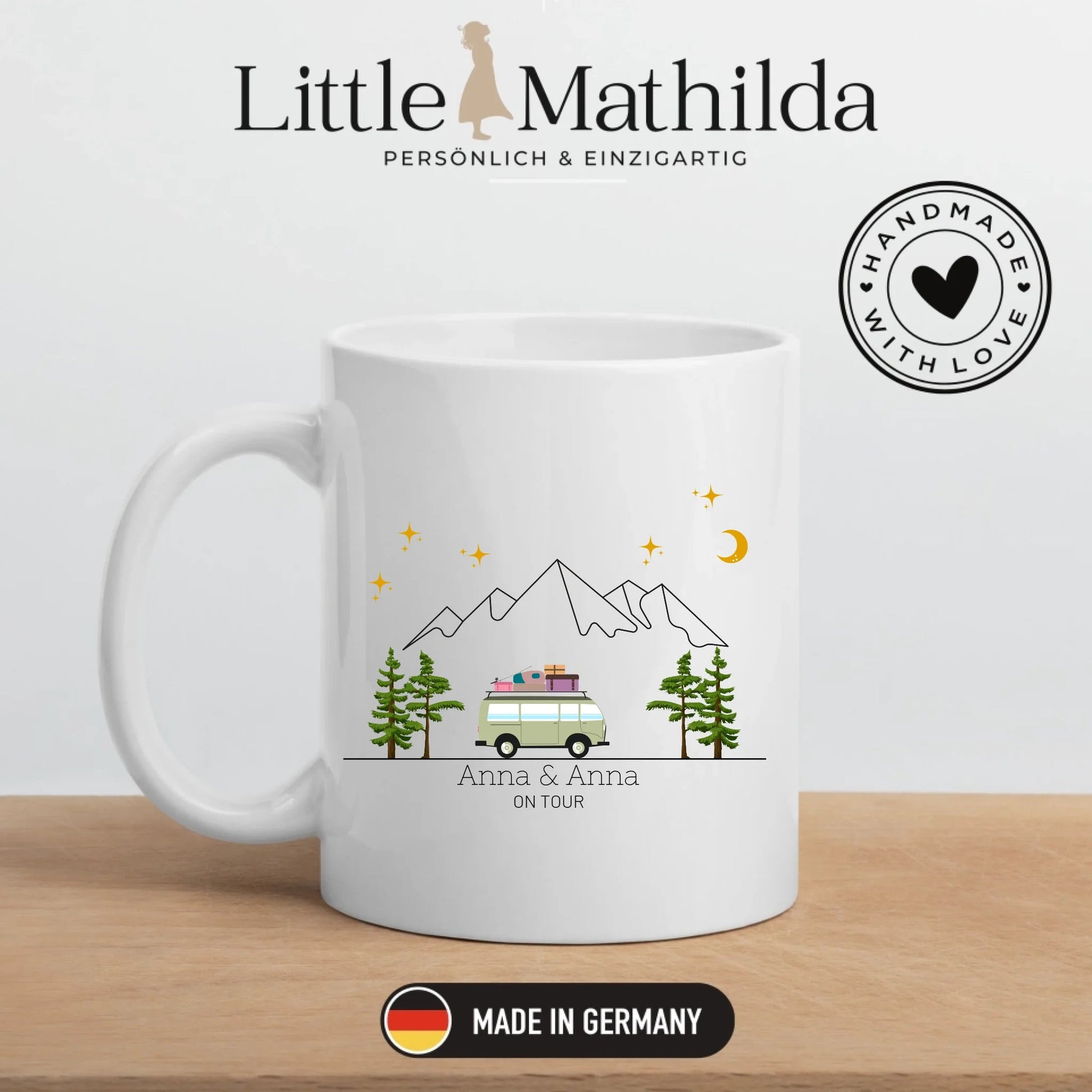 Bunter Reisecamper mit Gepäck Little Mathilda Little Mathilda Emaille Tasse