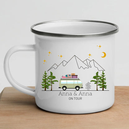 Bunter Reisecamper mit Gepäck Little Mathilda Little Mathilda Emaille Tasse
