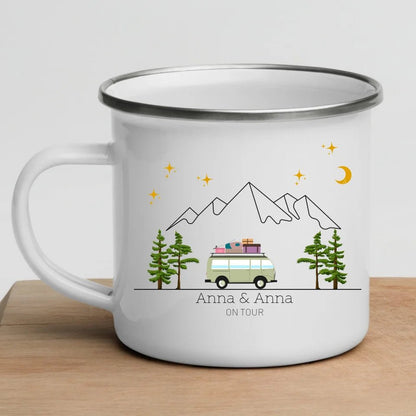 Bunter Reisecamper mit Gepäck Little Mathilda Little Mathilda Emaille Tasse