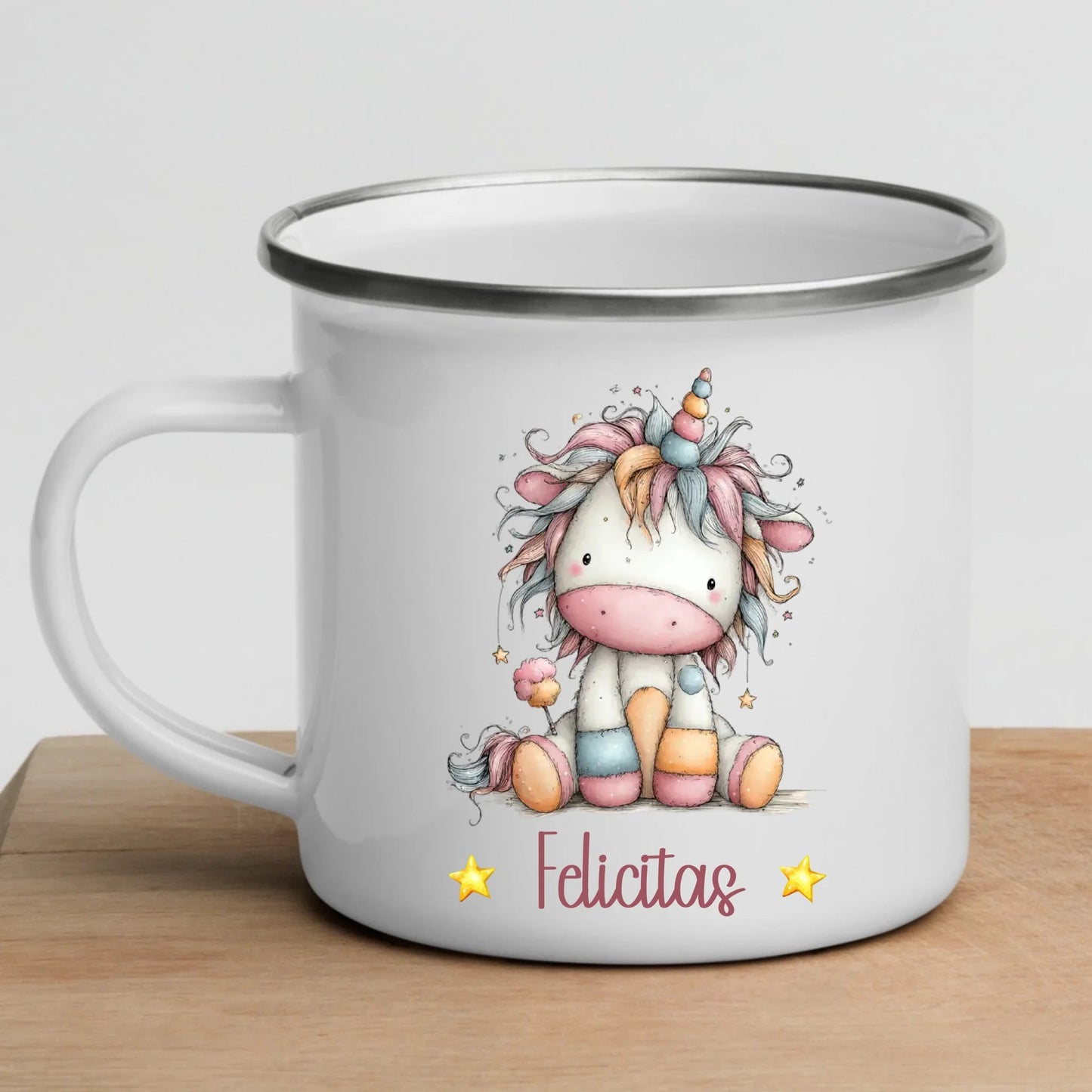 Einhorn Tasse: Personalisierte Kindertasse mit Namen Little Mathilda Little Mathilda Emaille Tasse