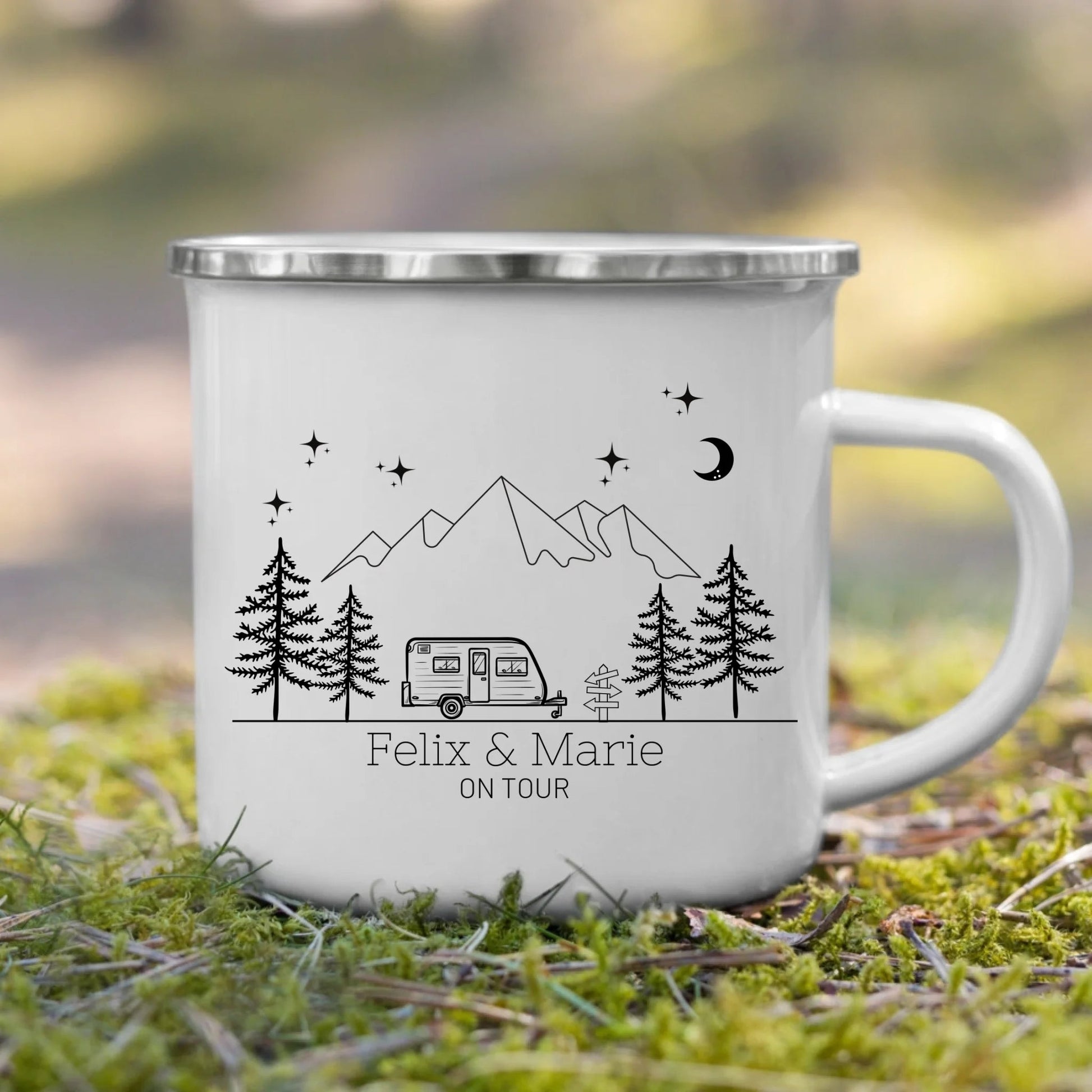 Emaille Camping Tasse mit Camping Anhänger Little Mathilda Little Mathilda Emaille Tasse