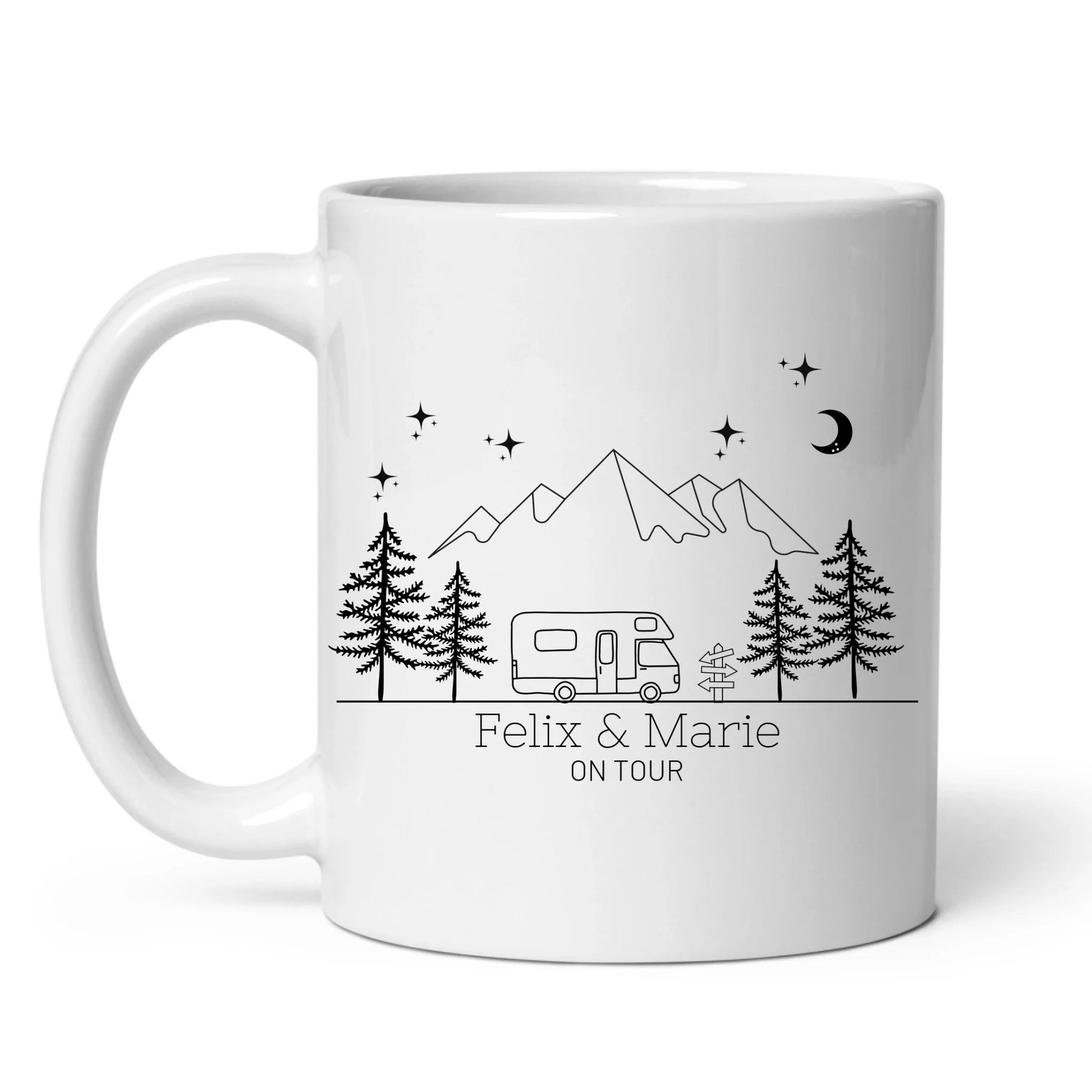 Emaille Camping Tasse mit Wohnmobil Illustration Little Mathilda Little Mathilda Emaille Tasse