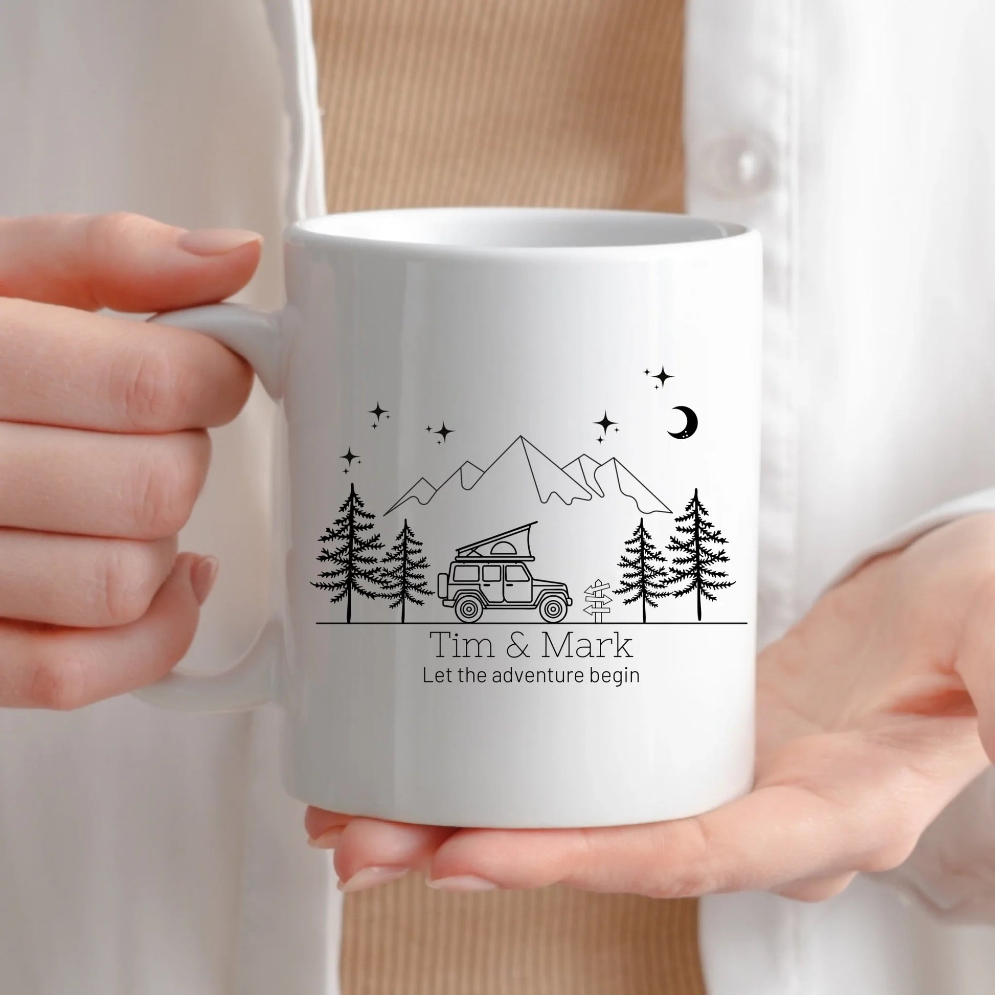 Emaille Camping Tasse Offroad mit Dachzelt Little Mathilda Little Mathilda Emaille Tasse