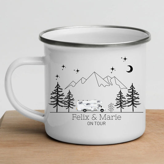 Emaille Camping Tasse realistisches Wohnmobil Little Mathilda Little Mathilda Emaille Tasse