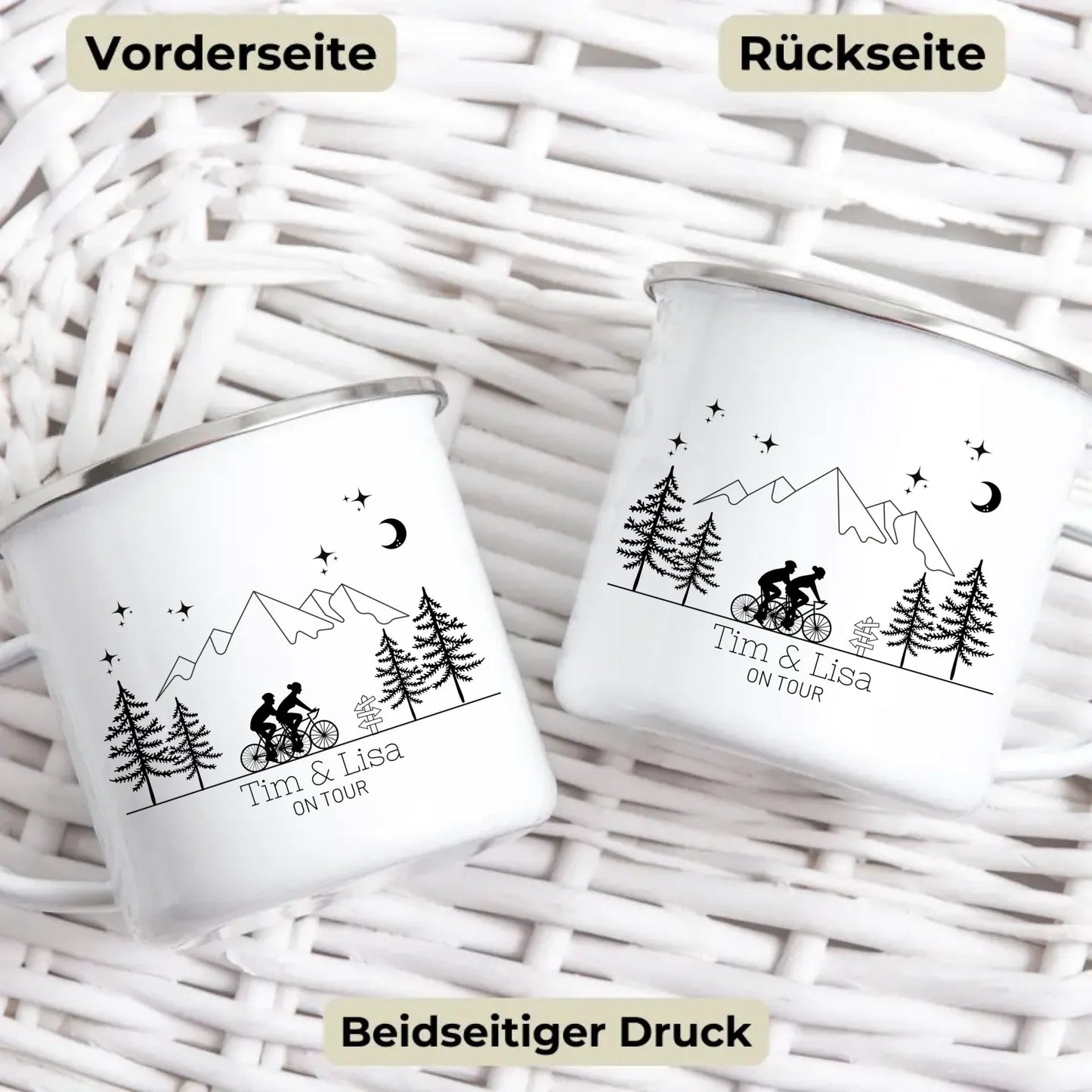 Emaille Camping Tasse Rennrad Fahrer Little Mathilda Little Mathilda Emaille Tasse