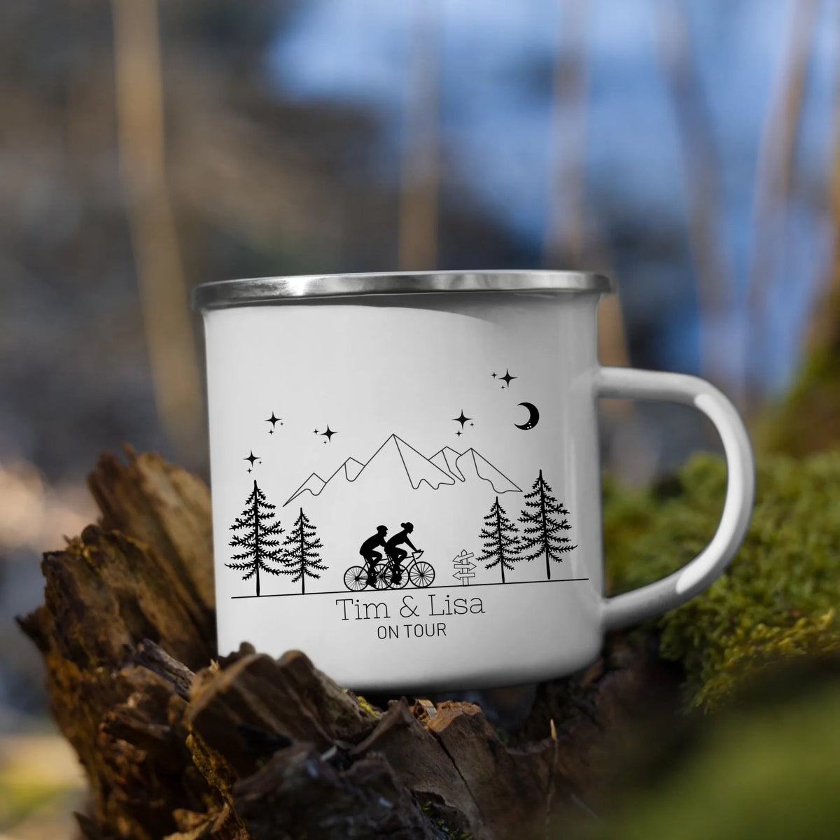 Emaille Camping Tasse Rennrad Fahrer Little Mathilda Little Mathilda Emaille Tasse