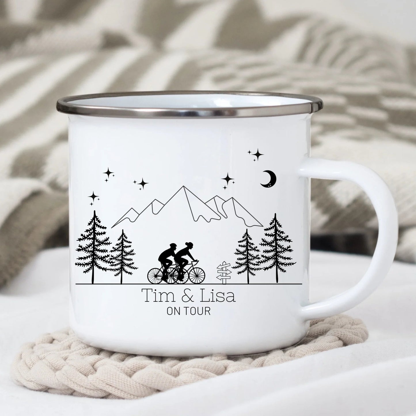 Emaille Camping Tasse Rennrad Fahrer Little Mathilda Little Mathilda Emaille Tasse