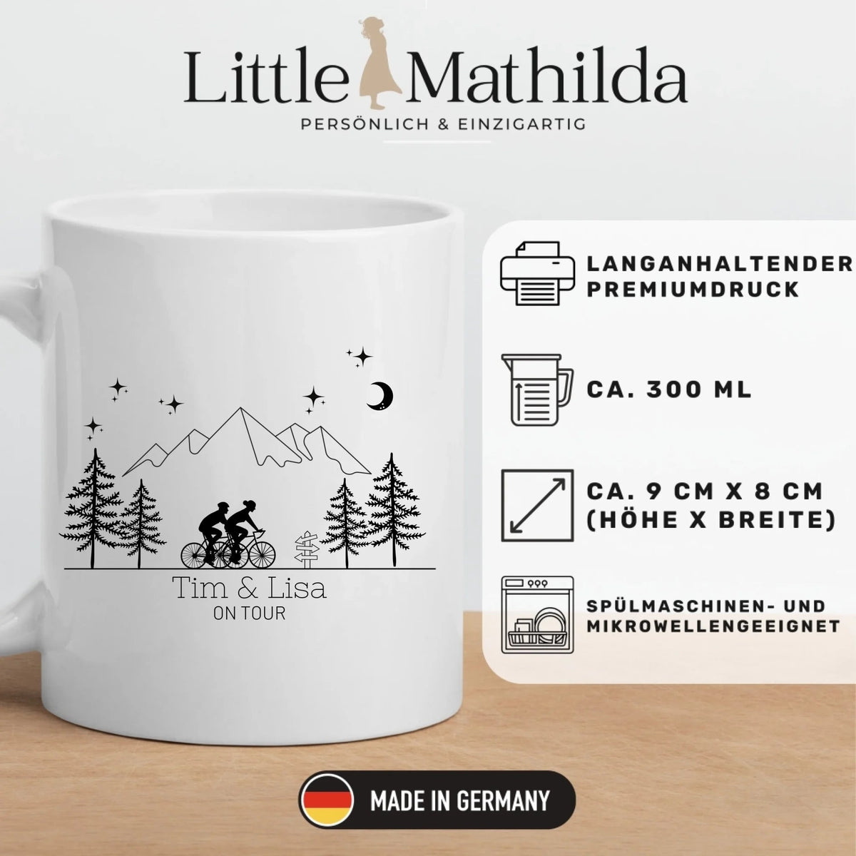 Emaille Camping Tasse Rennrad Fahrer Little Mathilda Little Mathilda Emaille Tasse