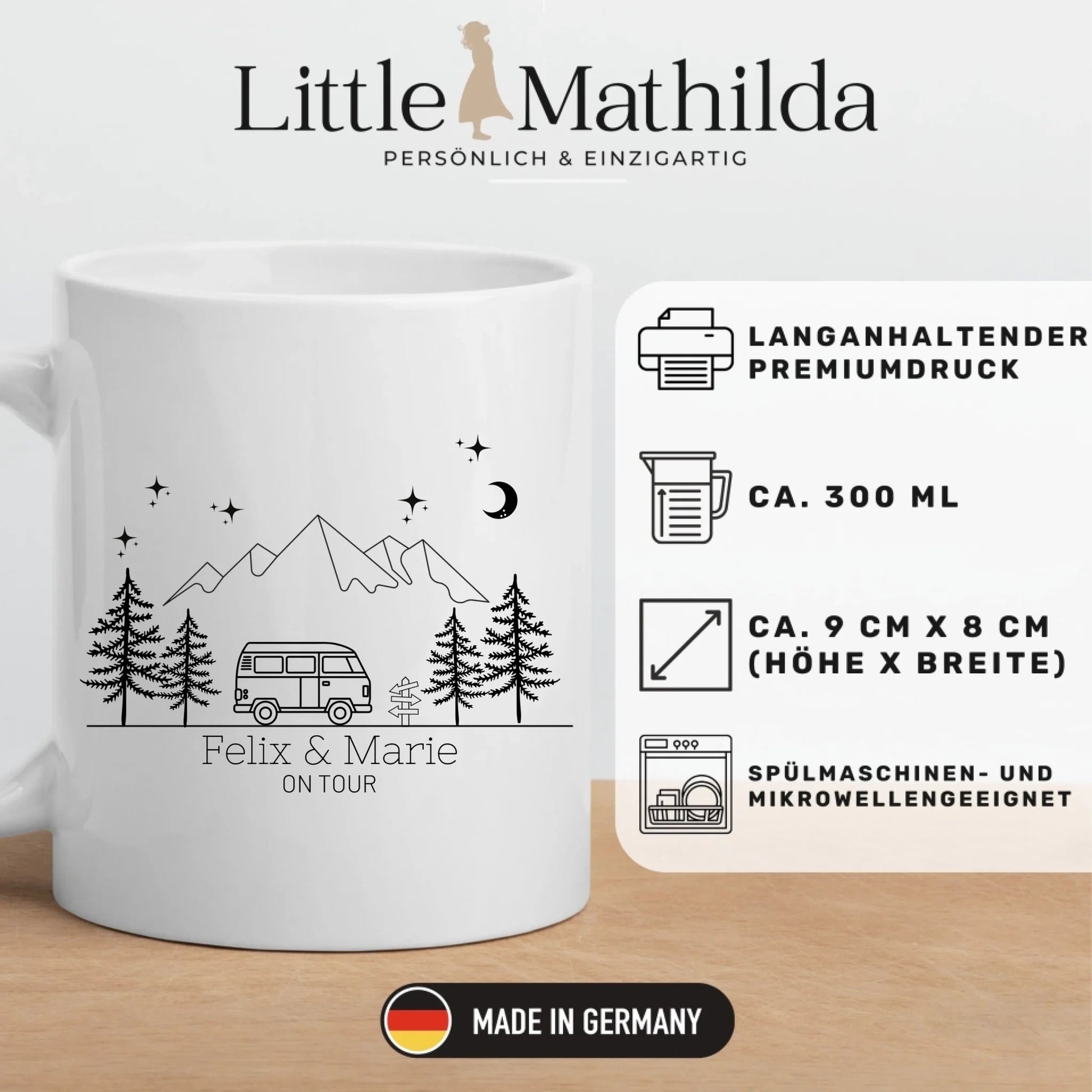 Emaille Camping Tasse Wohnmobil Illustration Little Mathilda Little Mathilda Emaille Tasse