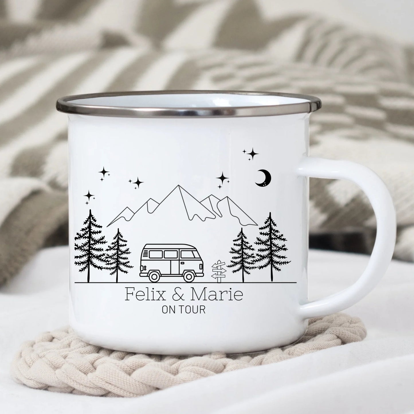 Emaille Camping Tasse Wohnmobil Illustration Little Mathilda Little Mathilda Emaille Tasse