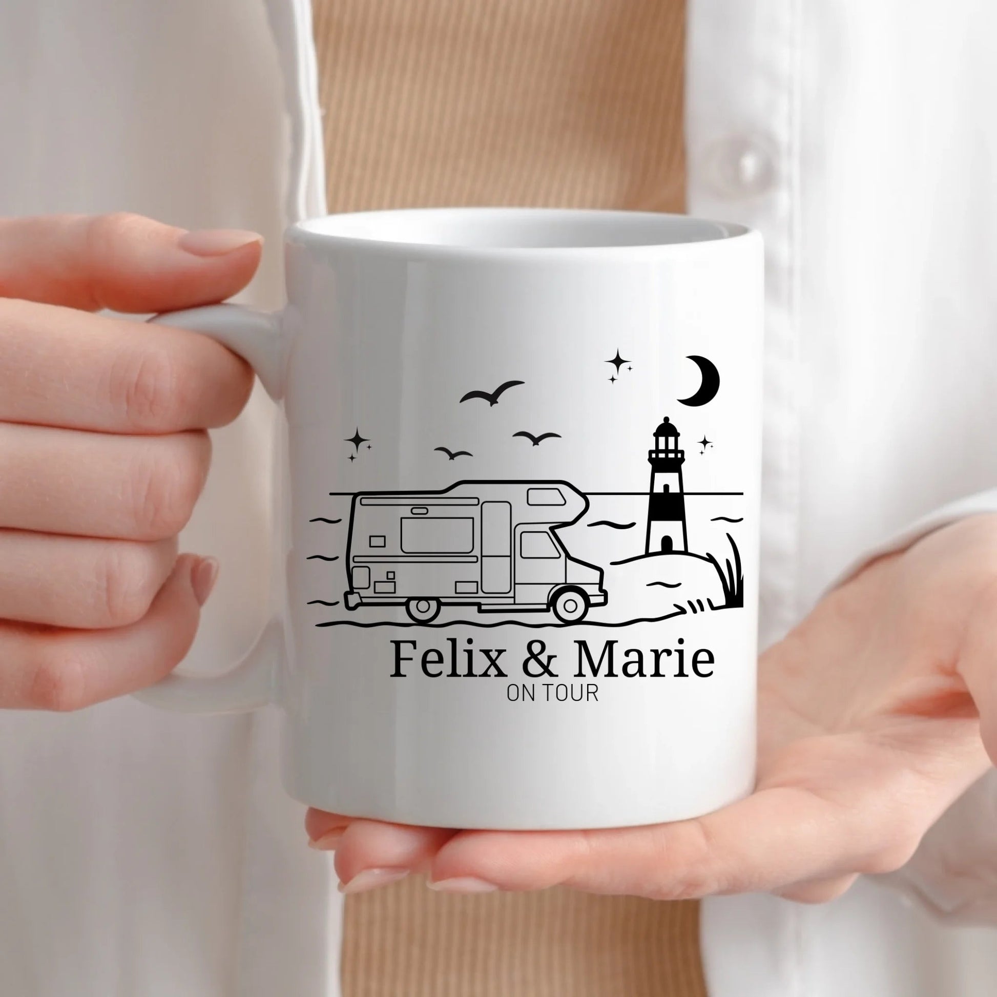 Emaille Camping Tasse Wohnwagen am Meer Little Mathilda Little Mathilda Emaille Tasse