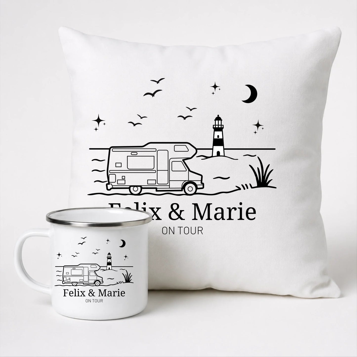 Emaille Camping Tasse Wohnwagen am Meer Little Mathilda Little Mathilda Emaille Tasse