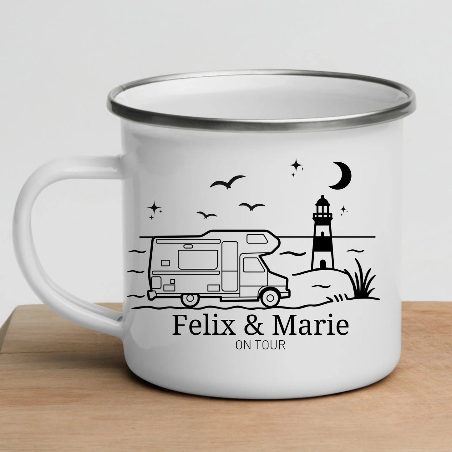 Emaille Camping Tasse Wohnwagen am Meer Little Mathilda Little Mathilda Emaille Tasse