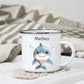 Emaille Kindertasse mit Namen personalisiert, Meerestiere Wal und Hai Little Mathilda Little Mathilda Emaille Tasse