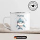 Emaille Kindertasse mit Namen personalisiert, Meerestiere Wal und Hai Little Mathilda Little Mathilda Emaille Tasse
