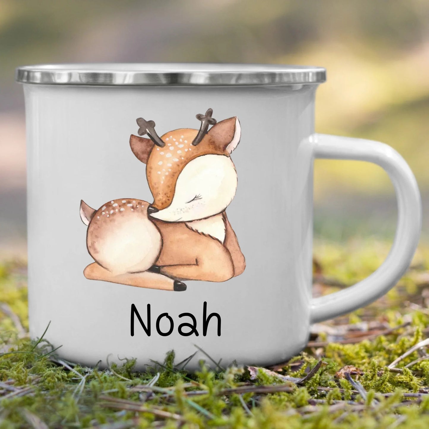 Emaille Kindertasse Waldtiere mit Namen Little Mathilda Little Mathilda Emaille Tasse