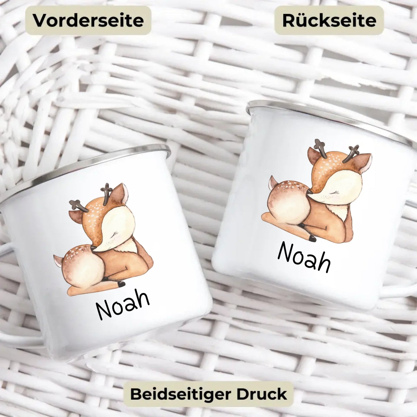 Emaille Kindertasse Waldtiere mit Namen Little Mathilda Little Mathilda Emaille Tasse