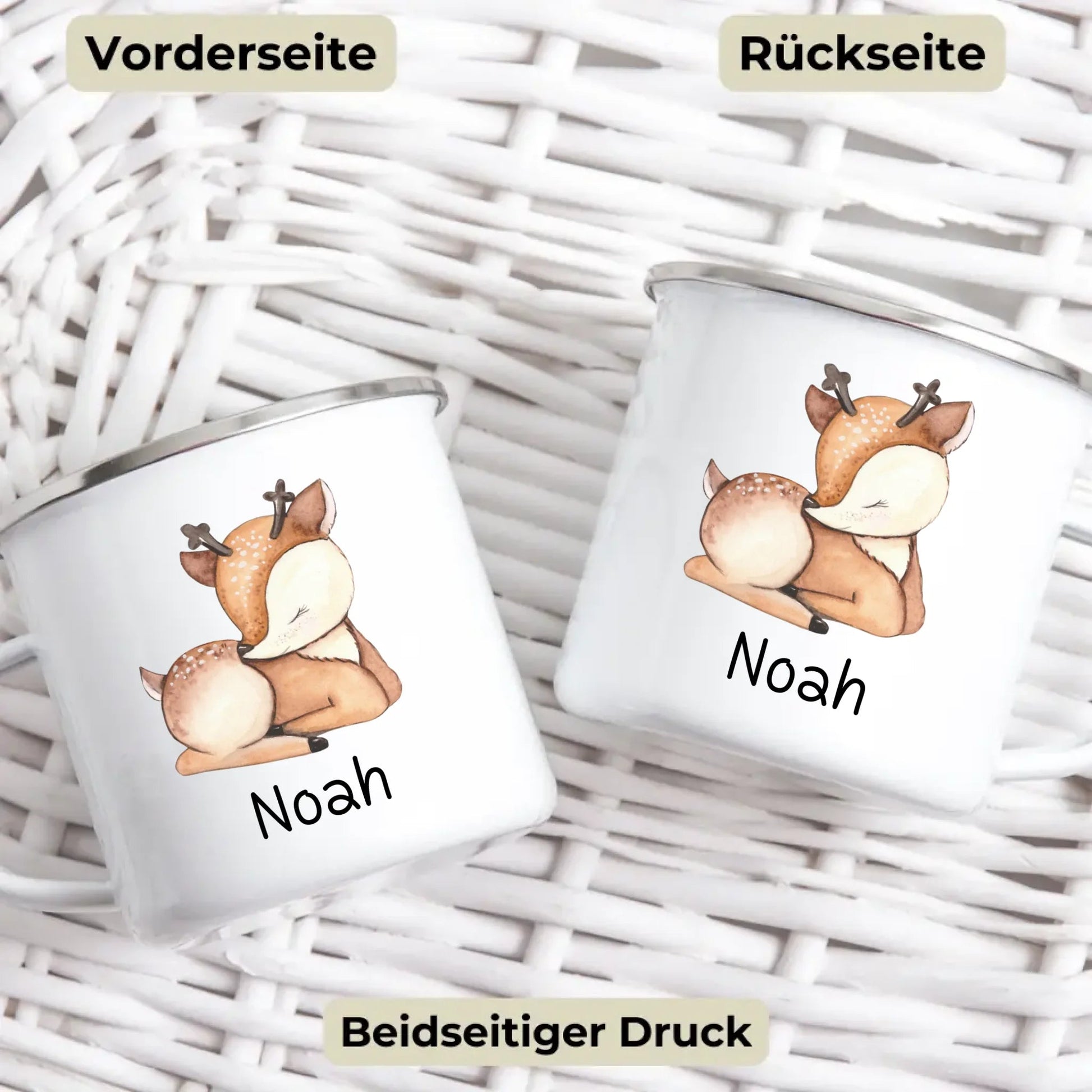 Emaille Kindertasse Waldtiere mit Namen Little Mathilda Little Mathilda Emaille Tasse