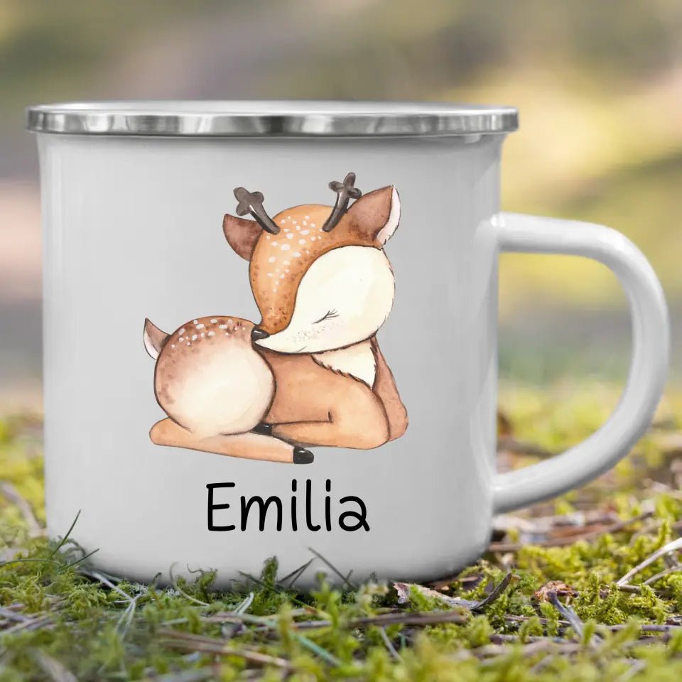 Emaille Kindertasse Waldtiere mit Namen Little Mathilda Little Mathilda Emaille Tasse