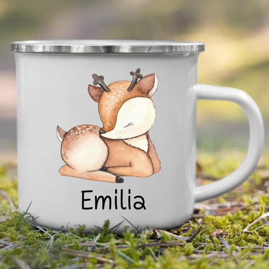Emaille Kindertasse Waldtiere mit Namen Little Mathilda Little Mathilda Emaille Tasse