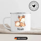 Emaille Kindertasse Waldtiere mit Namen Little Mathilda Little Mathilda Emaille Tasse