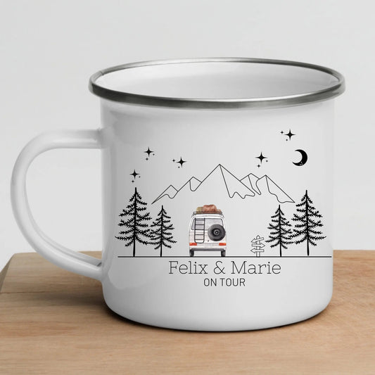 Emaille Tasse "Aquarell Camper" Little Mathilda Little Mathilda Emaille Tasse