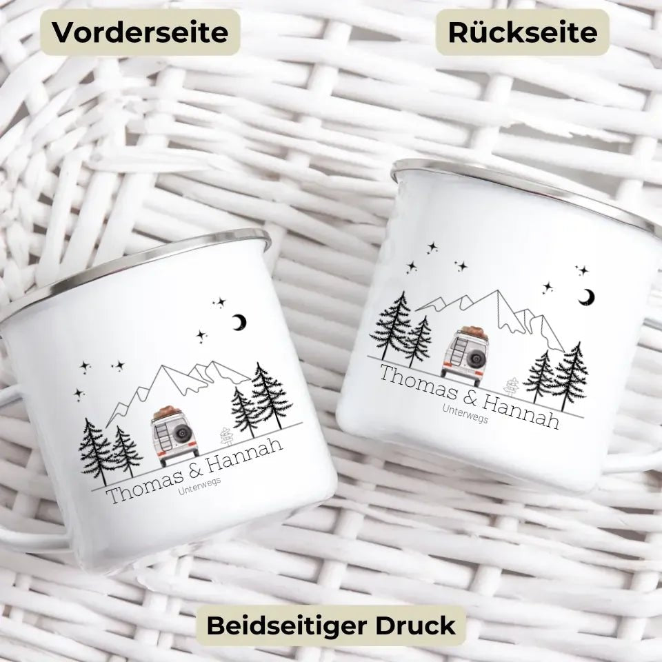 Emaille Tasse "Aquarell Camper" Little Mathilda Little Mathilda Emaille Tasse