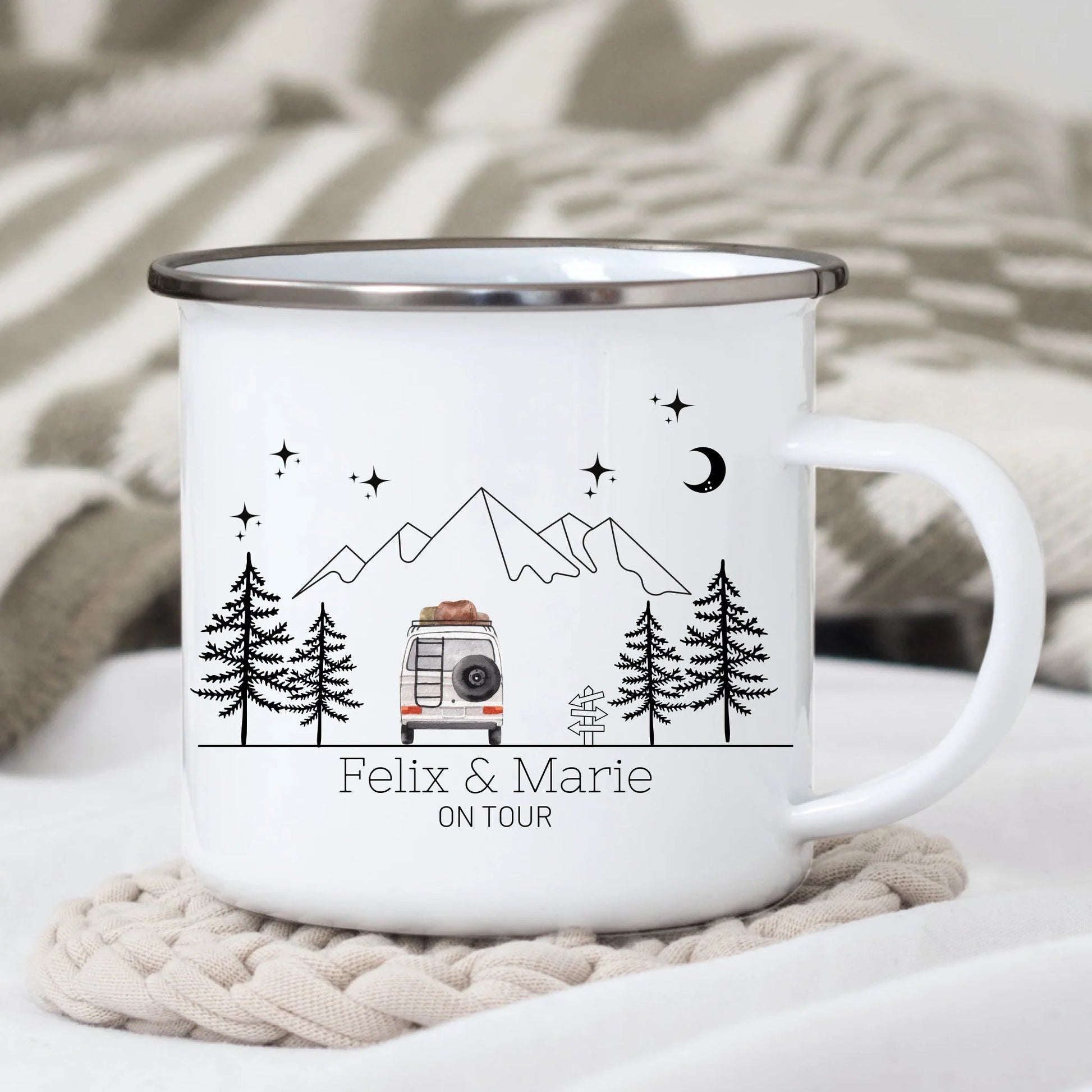 Emaille Tasse "Aquarell Camper" Little Mathilda Little Mathilda Emaille Tasse