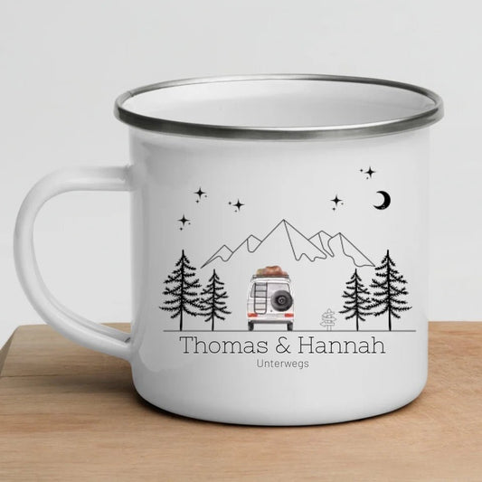Emaille Tasse "Aquarell Camper" Little Mathilda Little Mathilda Emaille Tasse