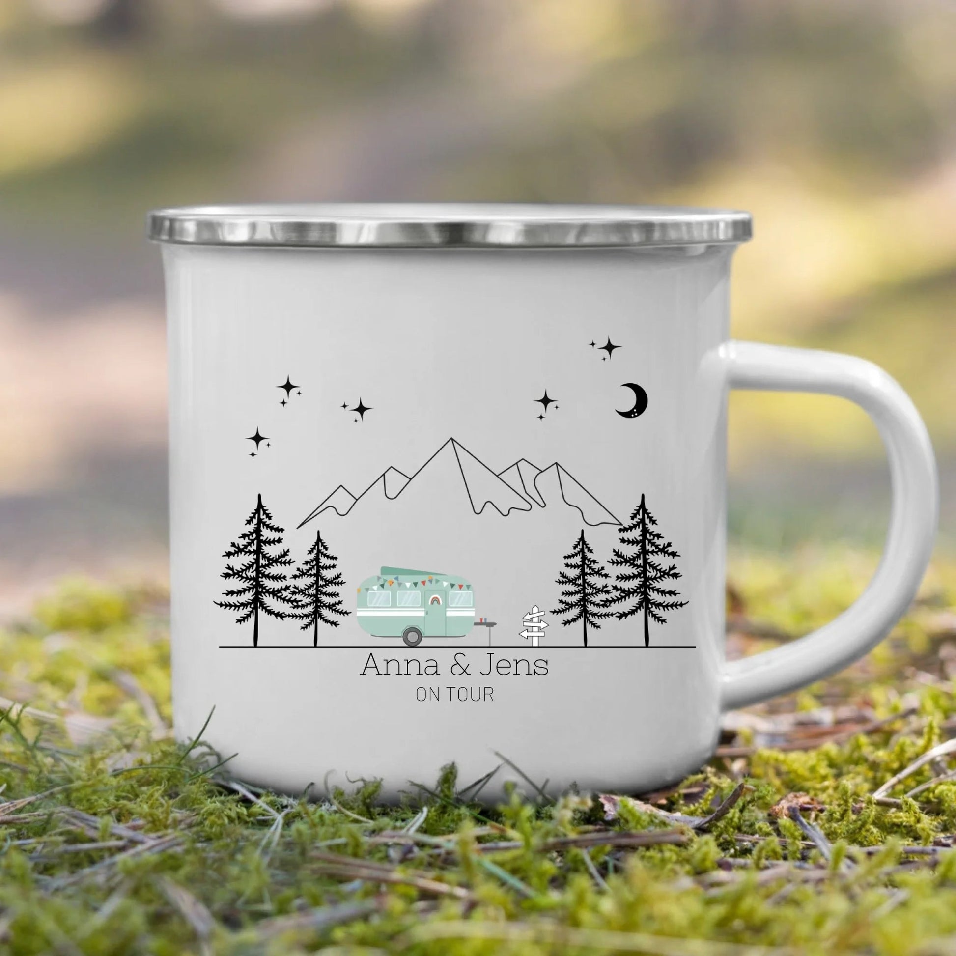 Emaille Tasse "Grüner Hippie" Little Mathilda Little Mathilda Emaille Tasse