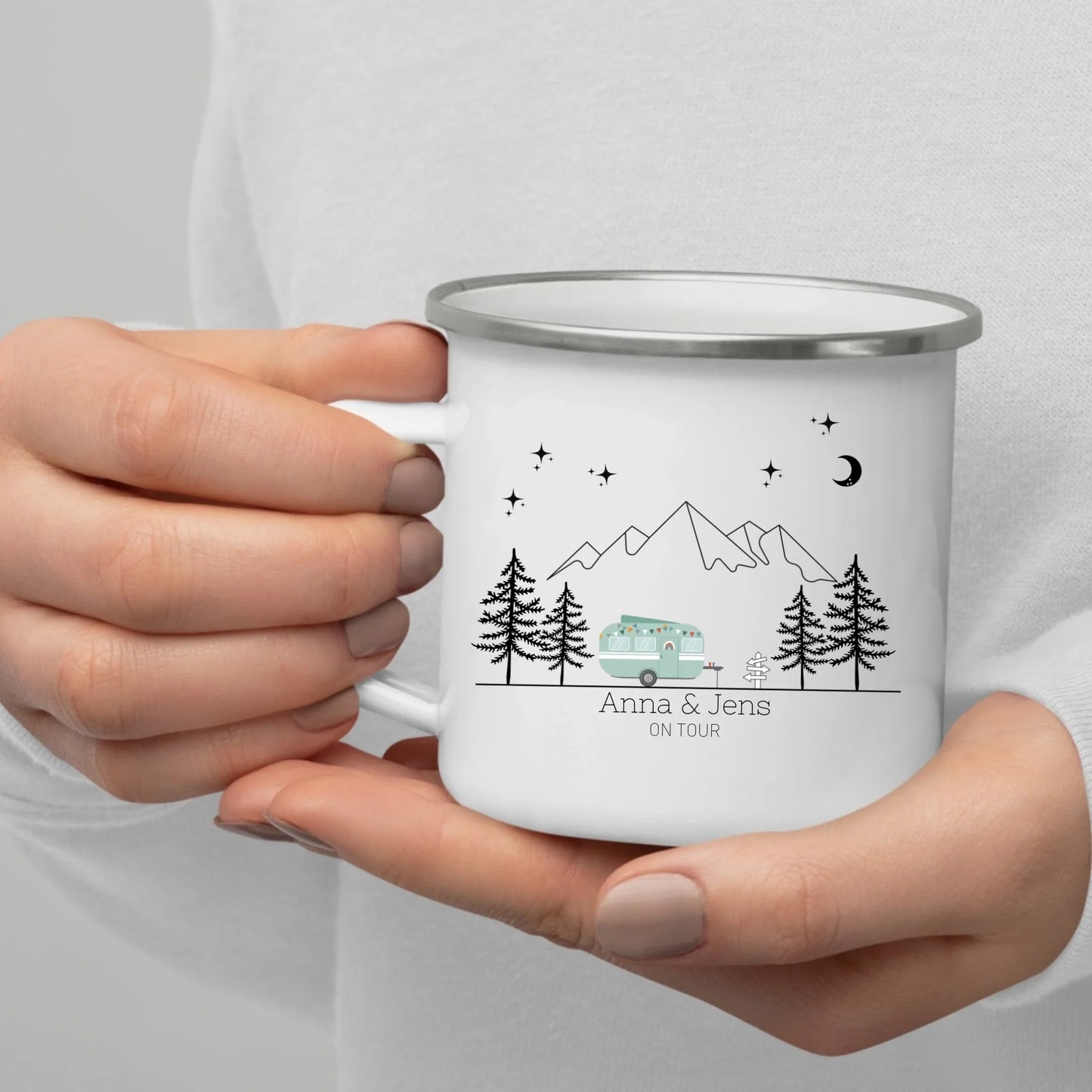 Emaille Tasse "Grüner Hippie" Little Mathilda Little Mathilda Emaille Tasse