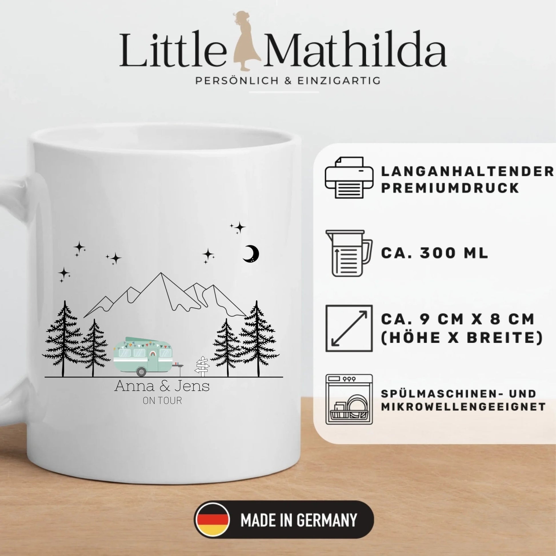 Emaille Tasse "Grüner Hippie" Little Mathilda Little Mathilda Emaille Tasse