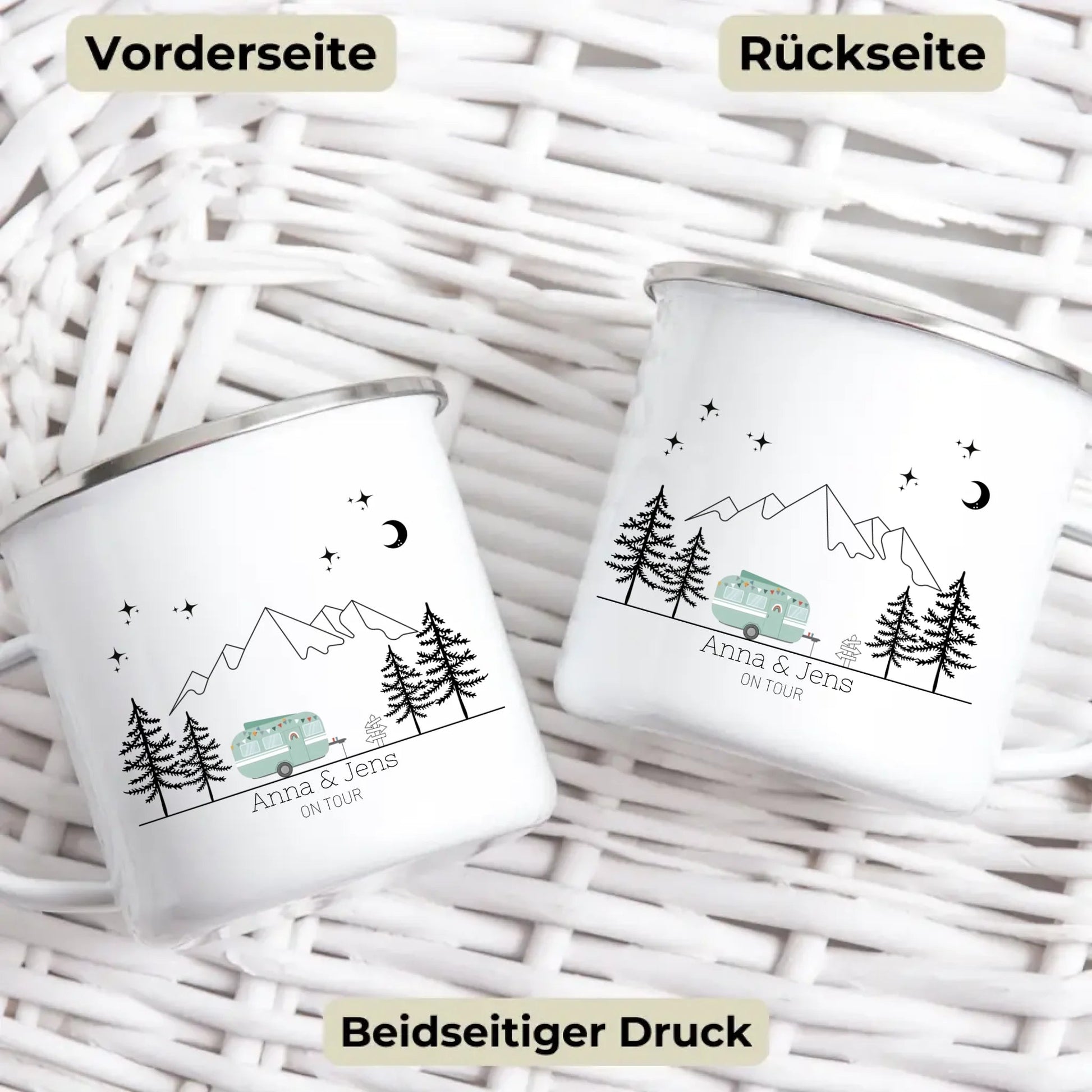 Emaille Tasse "Grüner Hippie" Little Mathilda Little Mathilda Emaille Tasse