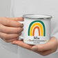 Grüne Regenbogen Emaille Tasse zur Erstkommunion Little Mathilda Little Mathilda Emaille Tasse