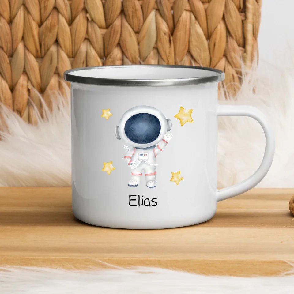 "Hallo" Astronaut Little Mathilda Little Mathilda Emaille Tasse