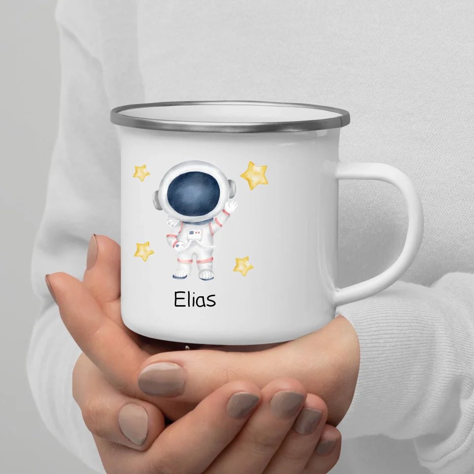 "Hallo" Astronaut Little Mathilda Little Mathilda Emaille Tasse