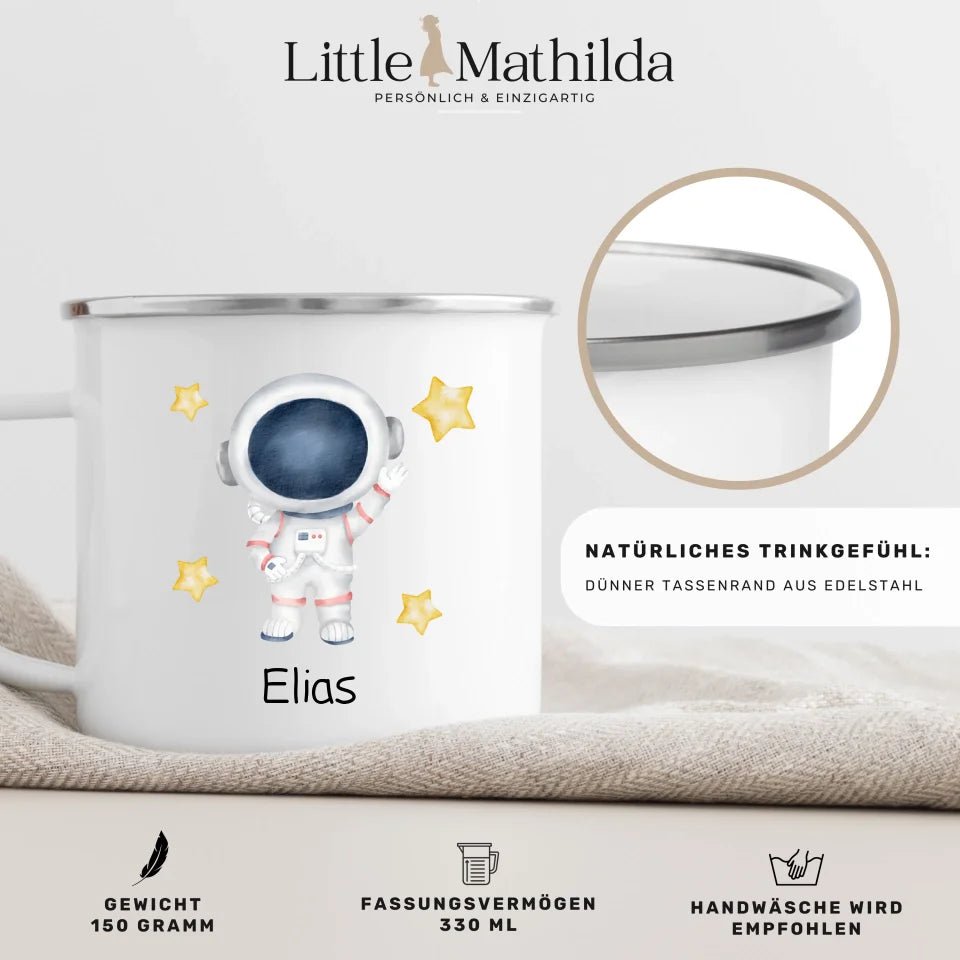 "Hallo" Astronaut Little Mathilda Little Mathilda Emaille Tasse