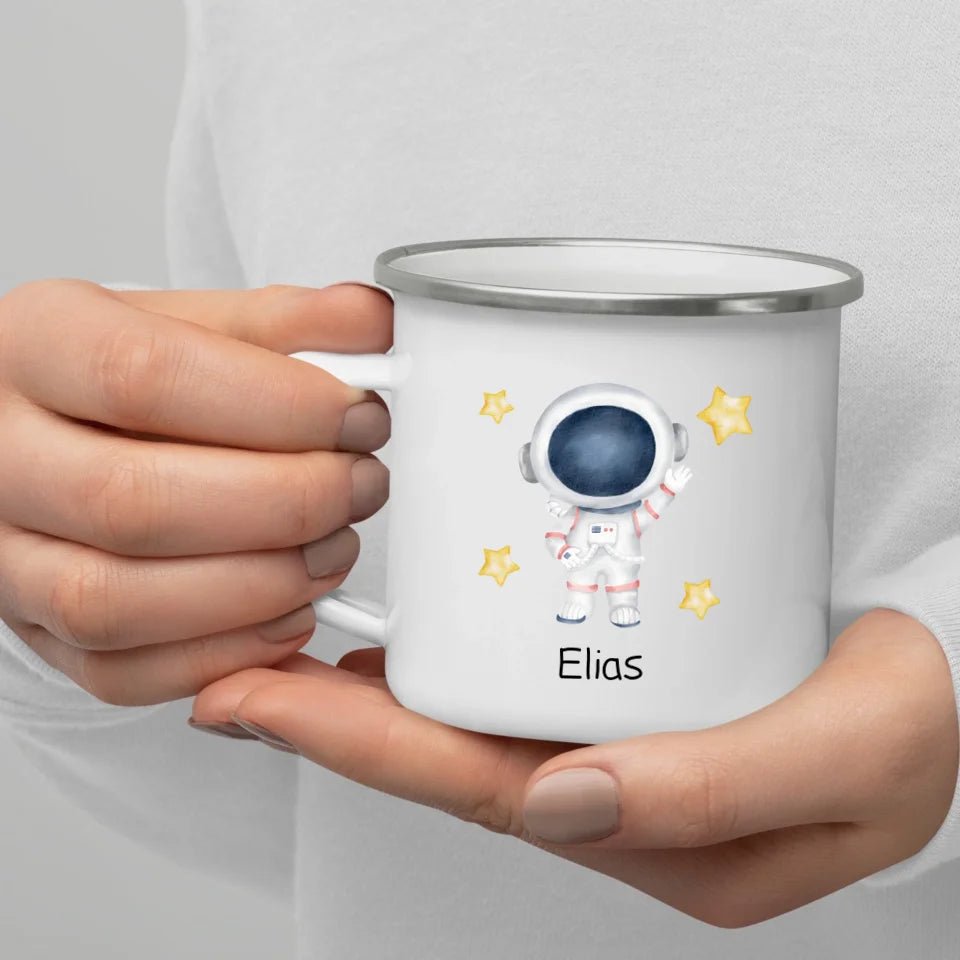 "Hallo" Astronaut Little Mathilda Little Mathilda Emaille Tasse