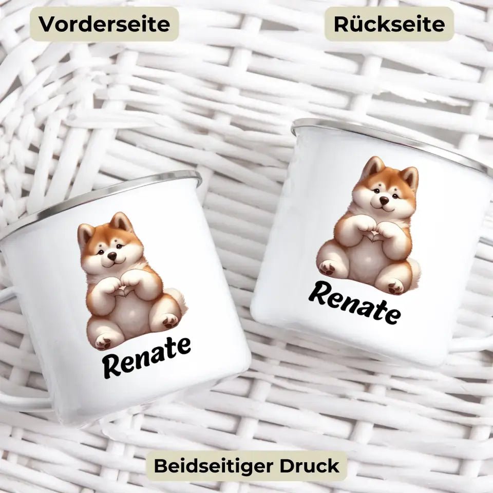 Hundetasse mit Namen Little Mathilda Little Mathilda Emaille Tasse