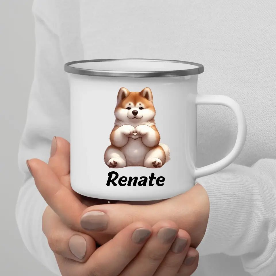 Hundetasse mit Namen Little Mathilda Little Mathilda Emaille Tasse