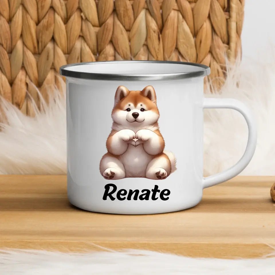 Hundetasse mit Namen Little Mathilda Little Mathilda Emaille Tasse