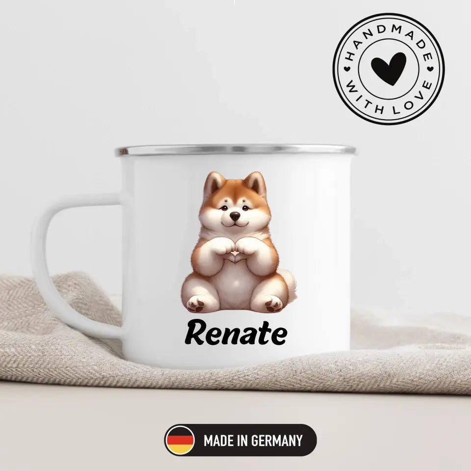 Hundetasse mit Namen Little Mathilda Little Mathilda Emaille Tasse