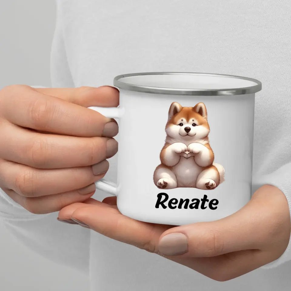 Hundetasse mit Namen Little Mathilda Little Mathilda Emaille Tasse