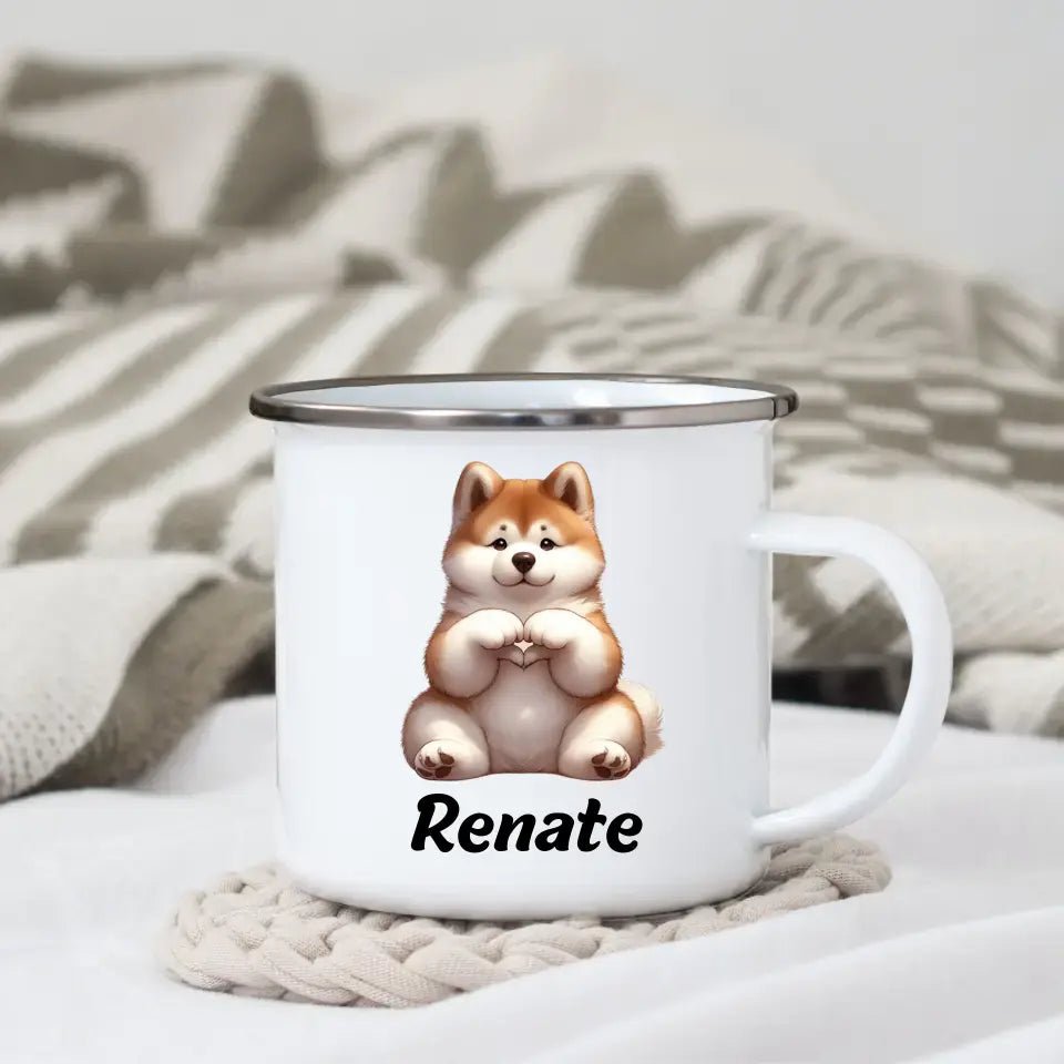 Hundetasse mit Namen Little Mathilda Little Mathilda Emaille Tasse